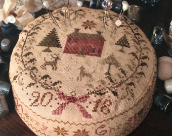 Counted Cross Stitch Pattern, Early Christmas Morning, Christmas Decor, Pincushion, Holiday Decor, Blackbird Designs, PATTERN ONLY
