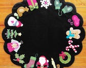 Wool Applique Pattern, Christmas Memories, Penny Rug Pattern, Primitive, Winter Decor, Christmas Decor, Candle Mat, Table Mat, PATTERN ONLY