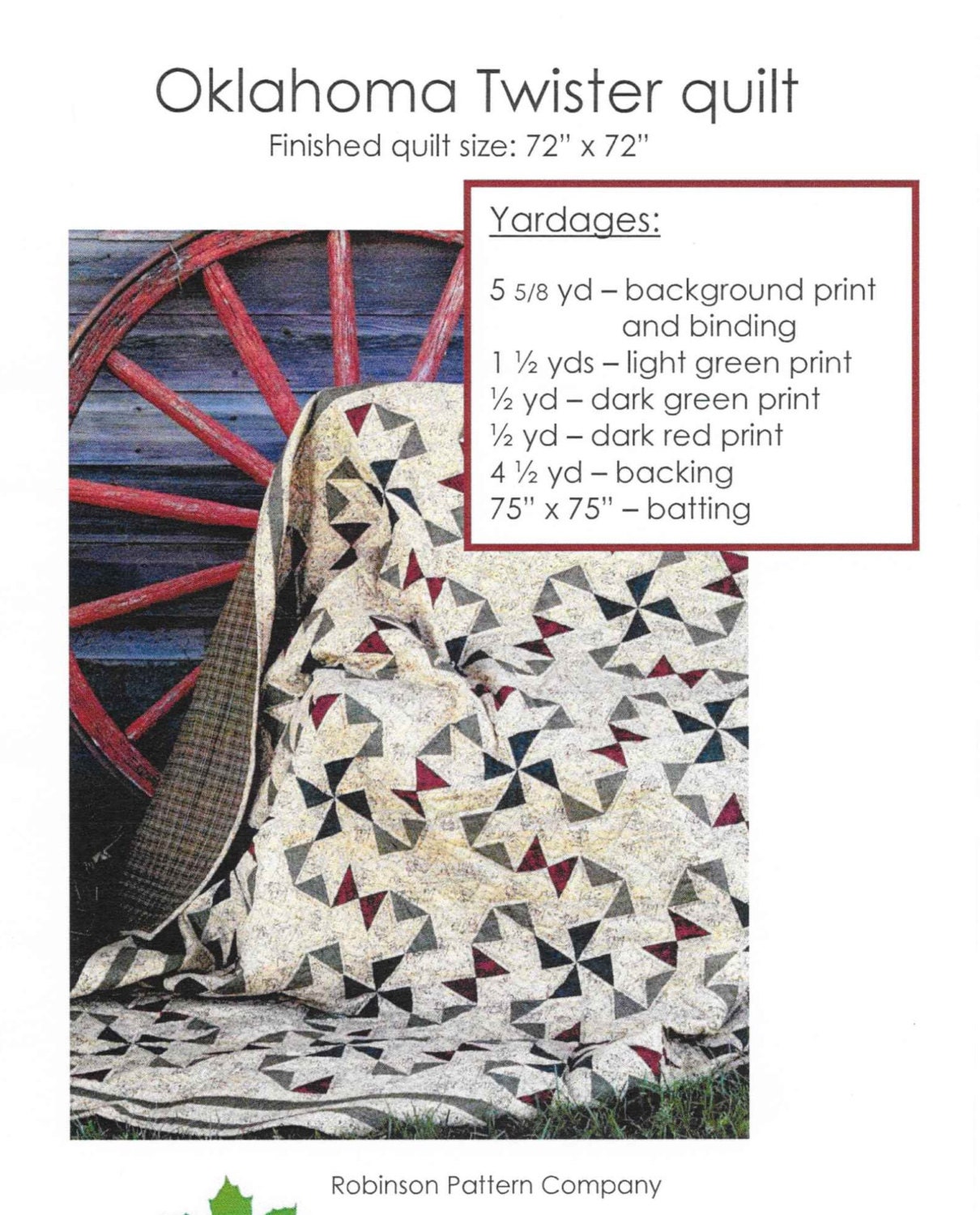 Quilt Pattern, Oklahoma Twister, Country Home Decor, Wall Hanging, Lap