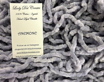 Chenille Trim,  Anemone, Lady Dot Creates, Hand Dyed Chenille, Cotton Chenille Trim, Sewing Notion, Sewing Accessory, Sewing Trim