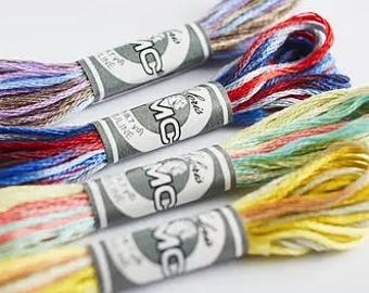 DMC Coloris, Variegated Cotton Floss, 6 Strand Floss, Variegated Floss, DMC, Coloris Floss, Embroidery Floss, Cross Stitch Floss