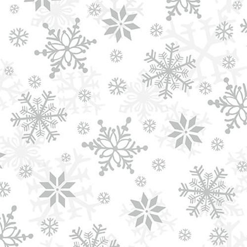 Flannel Fabric, Winter Whimsy, Snowflakes, Gray Snowflakes, Winter ...