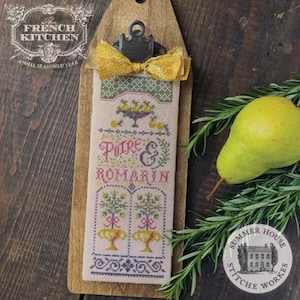 Counted Cross Stitch, Poire Et Romarin, Pear & Rosemary, French Kitchen Decor, Country Chic, Summer House Stitche Workes, PATTERN ONLY