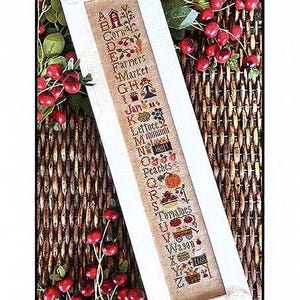 Counted Cross Stitch Pattern, Farmer&#39;s Market ABC&#39;s, Alphabet Sampler, Country Farmhouse,  Harvest, Little House Needleworks, PATTERN ONLY