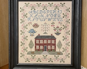 Counted Cross Stitch Pattern, Berry Blossom Sampler,  Berry Motifs, Red House, Sampler, From the Heart Needleart, PATTERN ONLY