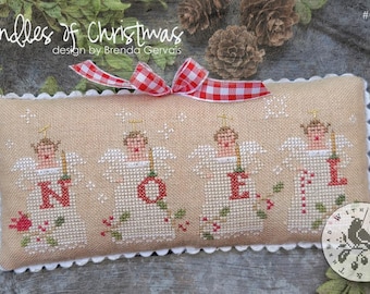 Cross Stitch Pattern, Candles of Christmas, Christmas Decor, Noel, Winter Decor, Angels, Brenda Gervais, PATTERN ONLY