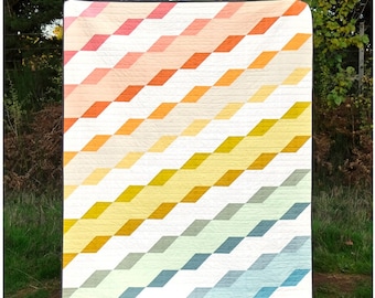 Quilt Pattern, The Diana Quilt, Pieced Quilt, Bed Quilt, Baby Quilt, Patchwork Quilt, Lap Quilt, Rainbow Quilt, PATTERN ONLY