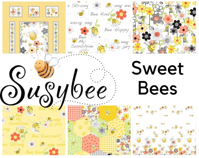 Quilt Fabric Sweet Bees Sweet Bees Panel Sweet Bees Border Etsy