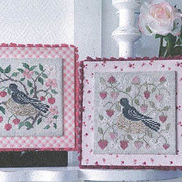 Counted Cross Stitch Pattern, Nids Printemps Ete, Nests Spring Summer, Robins, Flower Motifs, Collection Tralala, PATTERN ONLY