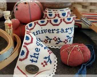 Counted Cross Stitch, Bonfires & Illuminations, Patriotic Decor, Beth Twist, Heartstring Samplery,  PATTERN ONLY