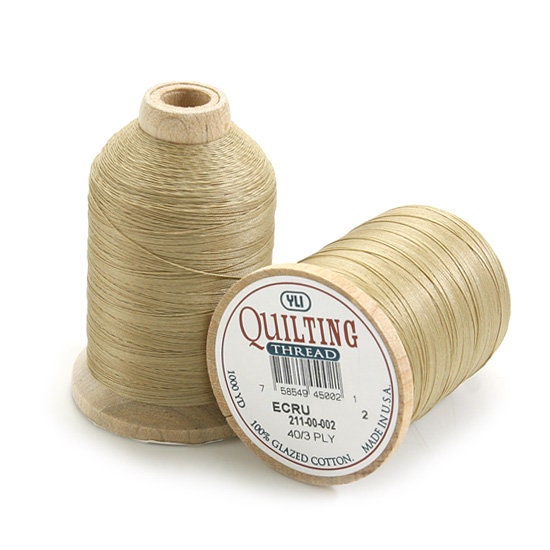 Quilting Thread, Ecru, YLI, Glazed Quilting Cotton, 40 wt Quilting Thread,  Machine Quilting Thread, Hand Quilting Thread, Egyptian Cotton