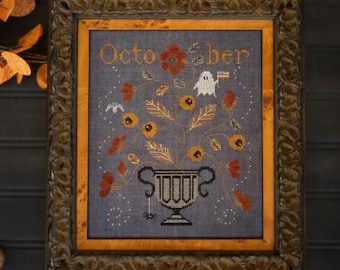 Cross Stitch Pattern, Glory Ghost, Halloween Decor, Ghost, Plum Street Samplers, PATTERN ONLY
