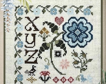Counted Cross Stitch Pattern, Floral Alphabet Sampling Series, Bowl Filler, Pillow Ornament, Jeannette Douglas, PATTERN ONLY