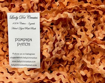 Rick Rack Trim, Pumpkin Patch, Lady Dot Creates, Hand Dyed Rick Rack, Cotton Rick Rack Trim, Sewing Notion, Sewing Accessory, Sewing Trim