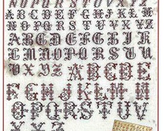Counted Cross Stitch Pattern, Four Red Alphabets, Antique Reproduction Sampler, Alphabet Sampler, Verse, Needlework Press, PATTERN ONLY