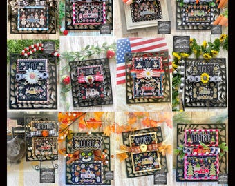 FULL SET, Truckin' Along, 12 Month Pattern Set, Vintage Truck, Seasonal Truck Series, Stitching with the Housewives, Pattern Set ONLY
