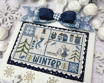 Counted Cross Stitch Pattern, Seasonal Samplings: Winter, Snowman, Mouse,  Primrose Cottage Stitches, PATTERN ONLY