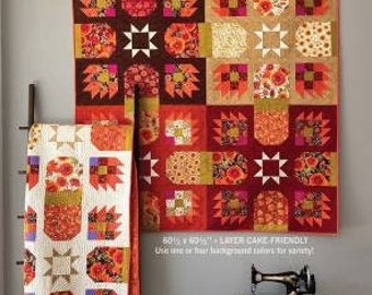 Quilt Pattern, Starlit Bears, Layer Cake Friendly, Autumn Decor, Bear Paw Quilt, Patchwork Quilt, Star Centers, Robin Pickens, PATTERN ONLY