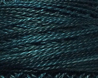 Valdani Thread, Size 8, H203, Perle Cotton, Blackened Teal, Embroidery Thread, Punch Needle, Embroidery, Penny Rugs, Sewing Accessory