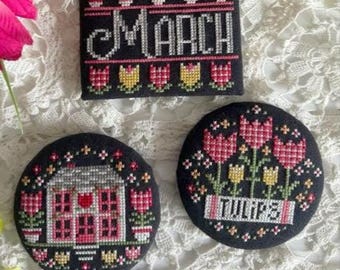 Counted Cross Stitch Pattern, Good Old Days, December, Christmas Decor, Seasonal Monthly Series, Stitching Housewives, PATTERN ONLY