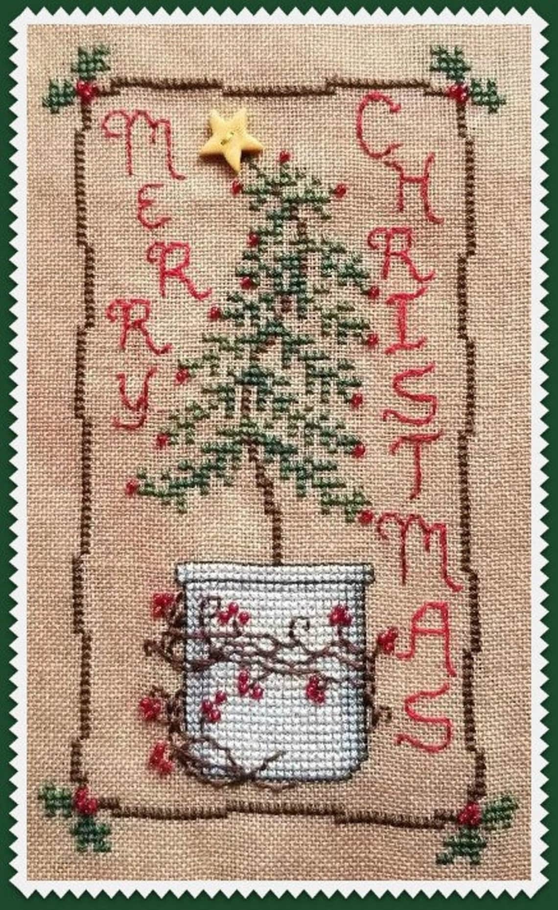 Counted Cross Stitch Pattern Christmas Tree Trio Christmas Etsy