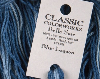 Belle Soie, Blue Lagoon, Classic Colorworks, 5 YARD Skein, Hand Dyed Silk, Embroidery Silk, Counted Cross Stitch, Hand Embroidery Thread