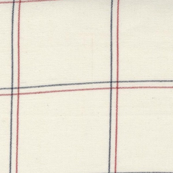 Moda, 100% Cotton Toweling, Cream Toweling Fabric, Americana Window Pane, 16" Wide, Pre-Hemmed on Side Edges, By the Yard, 920-285