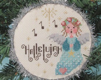 Counted Cross Stitch Pattern, Hallelujah Angel, Choir of Angel Series, Christmas Ornament, Religious, KiraLyn's Needlearts, PATTERN ONLY