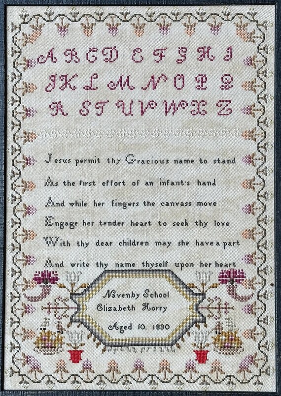 Counted Cross Stitch Pattern, Elizabeth Horry 1830, Reproduction
