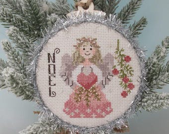 Counted Cross Stitch Pattern, Noel Angel, Choir of Angel Series, Christmas Ornament, Stars, Religious, KiraLyn's Needlearts, PATTERN ONLY