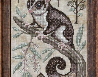 Counted Cross Stitch, A Year in the Woods II, The Sugar Glider, The Wolf, Wildlife Animals, Forest, Cottage Garden Samplings, PATTERN ONLY