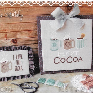 Counted Cross Stitch Pattern, Hot Cocoa, Hot Cocoa Mugs, Winter Decor, Kitchen Decor, Cocoa, Madame Chantilly, PATTERN ONLY