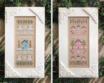 Counted Cross Stitch, Sampler of the Month, Christmas Decor, Cottage Decor, Evergreen, Country Cottage Needleworks, PATTERN ONLY