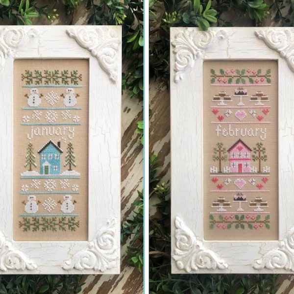 Counted Cross Stitch, Sampler of the Month, Christmas Decor, Cottage Decor, Evergreen, Country Cottage Needleworks, PATTERN ONLY