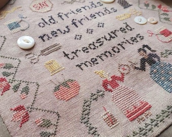 Counted Cross Stitch, Treasured Memories, Friendship Sampler, Beth Twist, Heartstring Samplery,  PATTERN ONLY