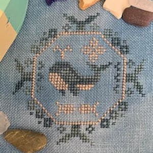 Counted Cross Stitch Pattern, Quirky Quaker Whale, Country Rustic, Pillow Ornament, Bowl Filler, Darling & Whimsy Designs, PATTERN ONLY
