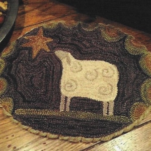 Punch Needle Pattern, The Wishing Star, Primitive Decor, Christmas Decor, Folk Art, Penny Rug, Sheep, The Old Tattered Flag, PATTERN ONLY