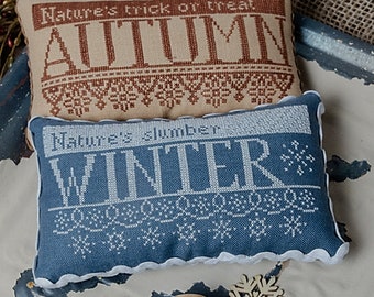 Cross Stitch Pattern, For All the Seasons I & II, Autumn and Winter, Spring and Summer, Pillows, Erica Michaels, Pattern ONLY