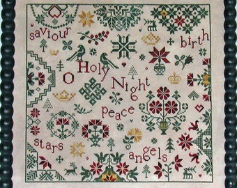 Counted Cross Stitch Pattern, Simple Gifts, O Holy Night, Christmas Decor, Inspirational, Jesus Birth, Praiseworthy Stitches, PATTERN ONLY