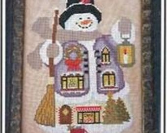 Counted Cross Stitch Pattern, Twin Peak Snowman 2025, Pillow Ornament, Bowl Filler, Winter, Twin Peak Primitives, PATTERN ONLY