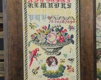 Counted Cross Stitch Pattern, Guth R 1874, Reproduction Sampler, Alphabet Sampler, Flower Motifs, Quaint Rose Needlearts, PATTERN ONLY