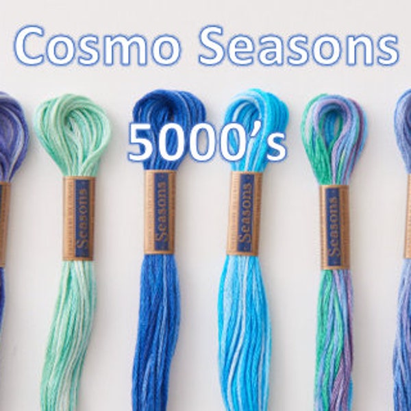 Cosmo, SE80-5000 Series, Seasons Embroidery Thread, 6 Strand Cotton Floss,Punch Needle, Penny Rugs, Primitive Stitching, Sewing Accessory