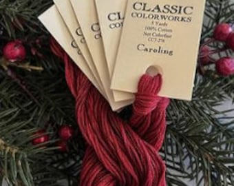 Classic Colorworks, Caroling, CCT-276, 5 YARD Skein, Hand Dyed Cotton, Embroidery Floss, Counted Cross Stitch, Hand Embroidery Thread