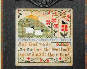 Counted Cross Stitch Pattern, Sixth Day of Creation, Cross Stitch, Cross Stitch Pattern, Scripture, Little House Needlework, PATTERN ONLY