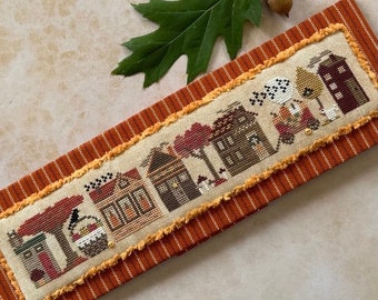 Counted Cross Stitch, Harvest Tiny Town, Autumn Decor, Pumpkins, Geese, Apples, Tiny Town Series, Heart in Hand, PATTERN ONLY