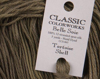 Belle Soie, Tortoise Shell, Classic Colorworks, 5 YARD Skein, Hand Dyed Silk, Embroidery Silk, Counted Cross Stitch, Hand Embroidery Thread