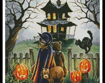 Counted Cross Stitch Pattern, Maybe Not, Autumn Decor, Halloween Decor, Costumes, Black Cat, Witch, Artecy Cross Stitch, PATTERN ONLY