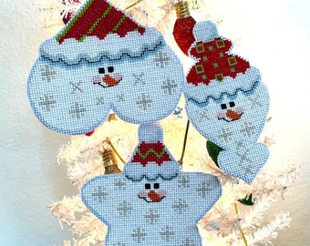 Counted Cross Stitch Pattern, Mc Sparkle Brothers Ornaments, Christmas Decor, Yule, Sparkle, Jingle, Snowmen, Luhu Stitches, PATTERN ONLY