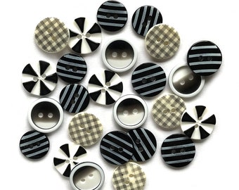 Button Fusion, Optical Illusion, Two Tone Buttons, Swirl Buttons, Striped Buttons, Sewing Embellishment, BF109, Buttons Galore & More