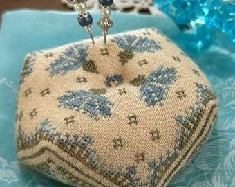 Counted Cross Stitch Pattern, Spring Biscornu, Flower Motifs, Pincushion, Spring Decor, Shellie Fry, Antique Needleworkers, PATTERN ONLY